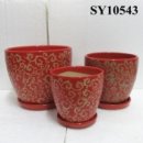 Ceramic printing red pots planters