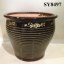 Bonze color glazed golden pattern rustic ceramic plant pot