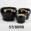 Special design bowl shape black ceramic pot