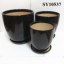 Black glazed flower pots outdoor