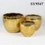 Round plain golden galvanized decoration flower pot