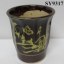 Brown glazed decoration flower pot