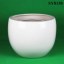 pure white glazed round planter pot