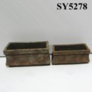 Rectangular glazed clay pots garden flowerpot